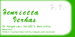 henrietta verhas business card